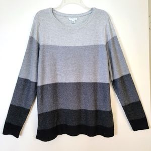 EUC XL Sweater Tunic Top Super Soft! Lightweight Cotton Blend Shades of Gray